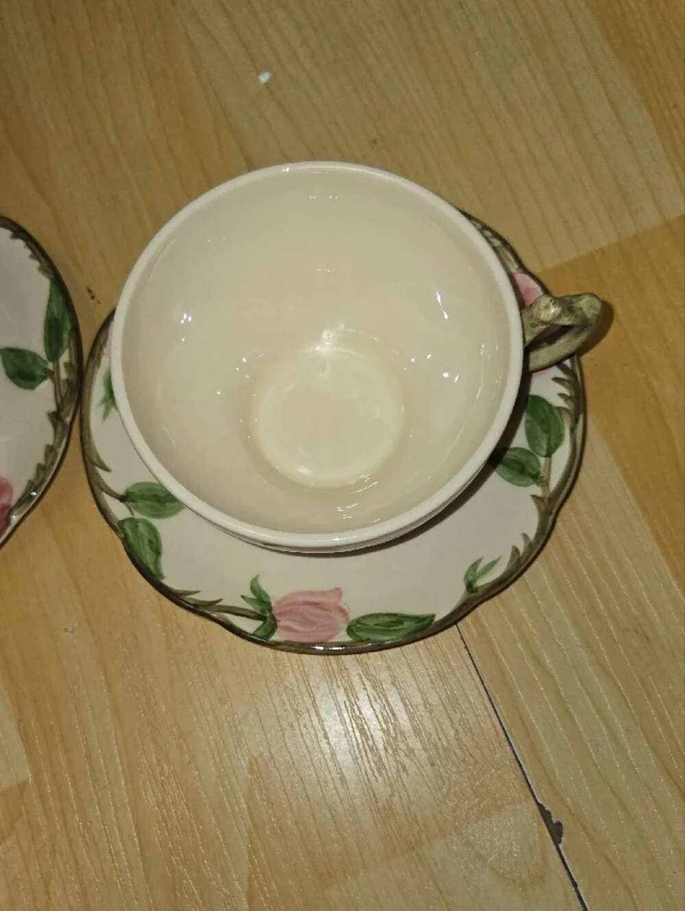 Fransican Desert Rose Teacup & Saucer Set